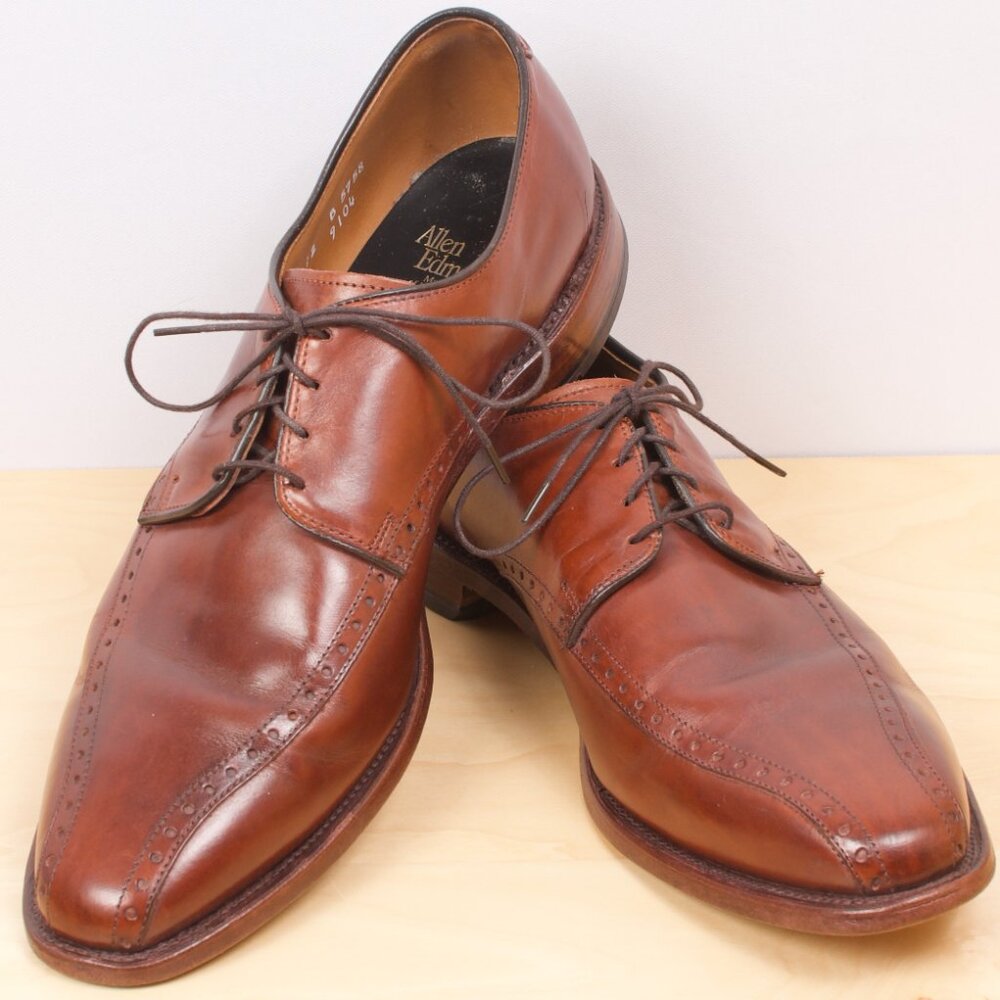 Allen Edmonds Men's Shoe 🇺🇸 Wendell Almond Bicycle-toe Derby 12B Chili Brown…